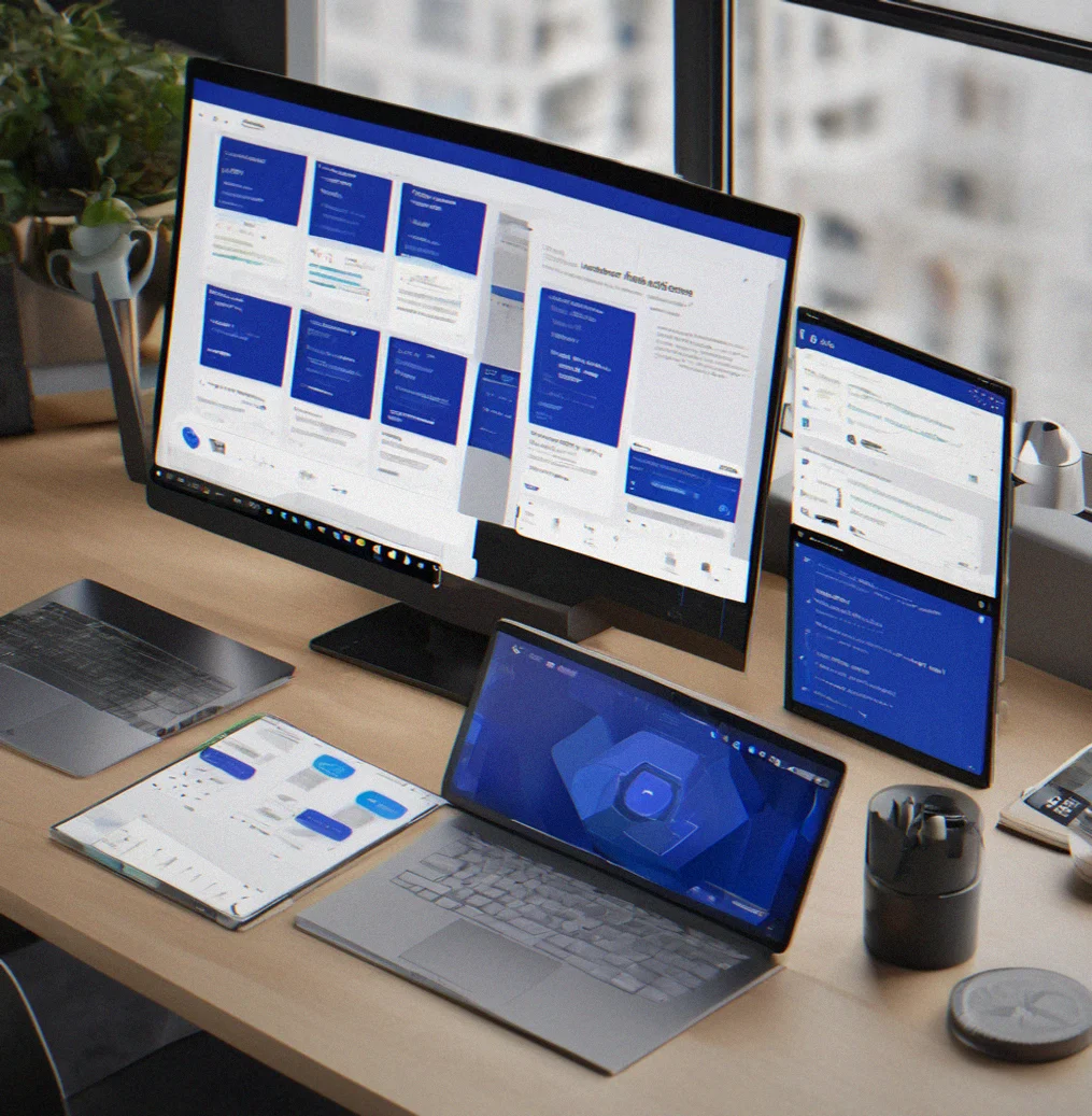 Bluesource design tokens and component library integrated in Figma workspace with CSS framework code visible in VS Code editor